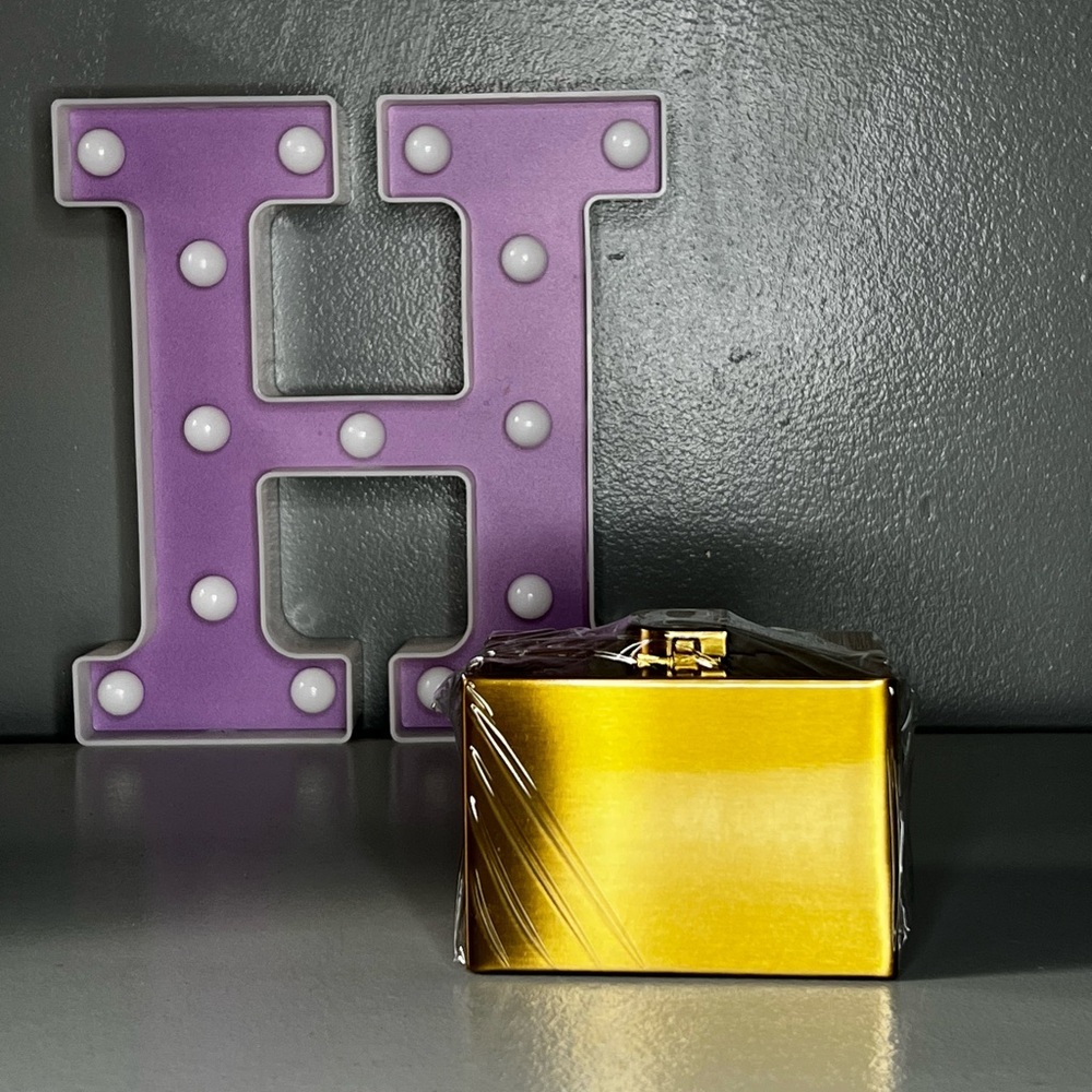 Brandon Blackwood Mini Metal Minaudière Evening Bag in Gold with Chain - Picture 8 of 12